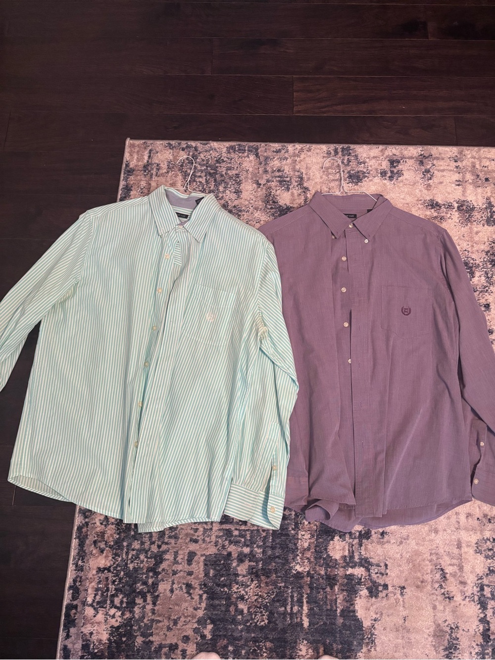 Chaps Men's Mint Striped & Lavender Button-Down Dress Shirts